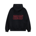 Fear of God Essentials Red Font Black Hoodie