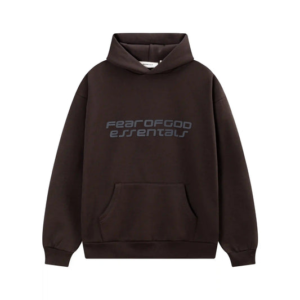 Fear of God Essentials Font Dark Brown Hoodie