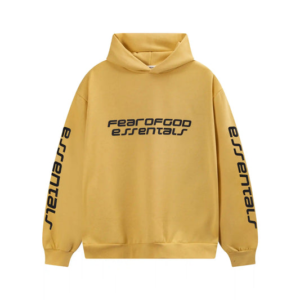 Fear of God Essentials Sleeve Logo Yellow Hoodie