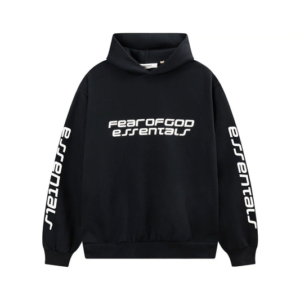 Fear of God Essentials Sleeve Logo Black Hoodie