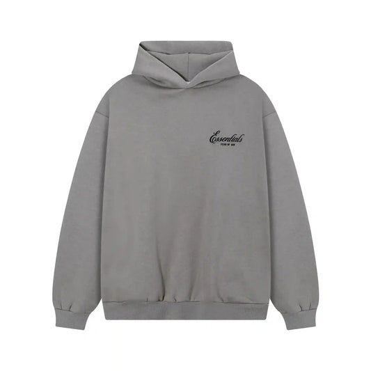 Essentials Grijze Oversized Hoodie voor Heren Essentials Grijze Oversized Hoodie voor Heren
