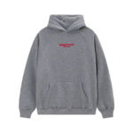 Fear of God Essentials Red Logo Grey Hoodie