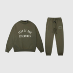 Fear of God Essentials Arch Logo Olive Green Tracksuit