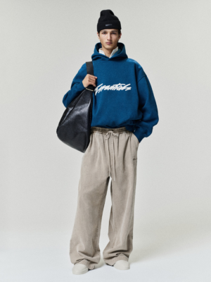 Teal Script Essential Hoodie