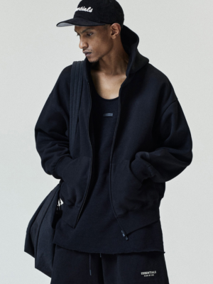 Essentials Black Zip Hoodie