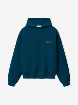 Essentials Signature Teal Half-Zip Lounge Hoodie