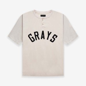 Fear of God Essentials Grays Cream Henley T-Shirt